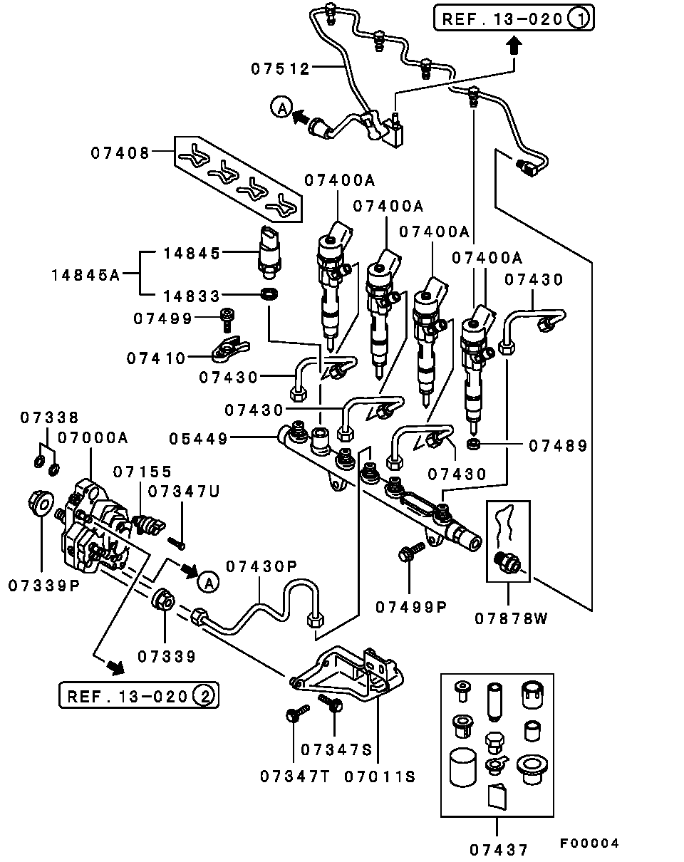 Mitsubishi M889414 - Уплотнительное кольцо, клапанная форсунка www.parts5.com