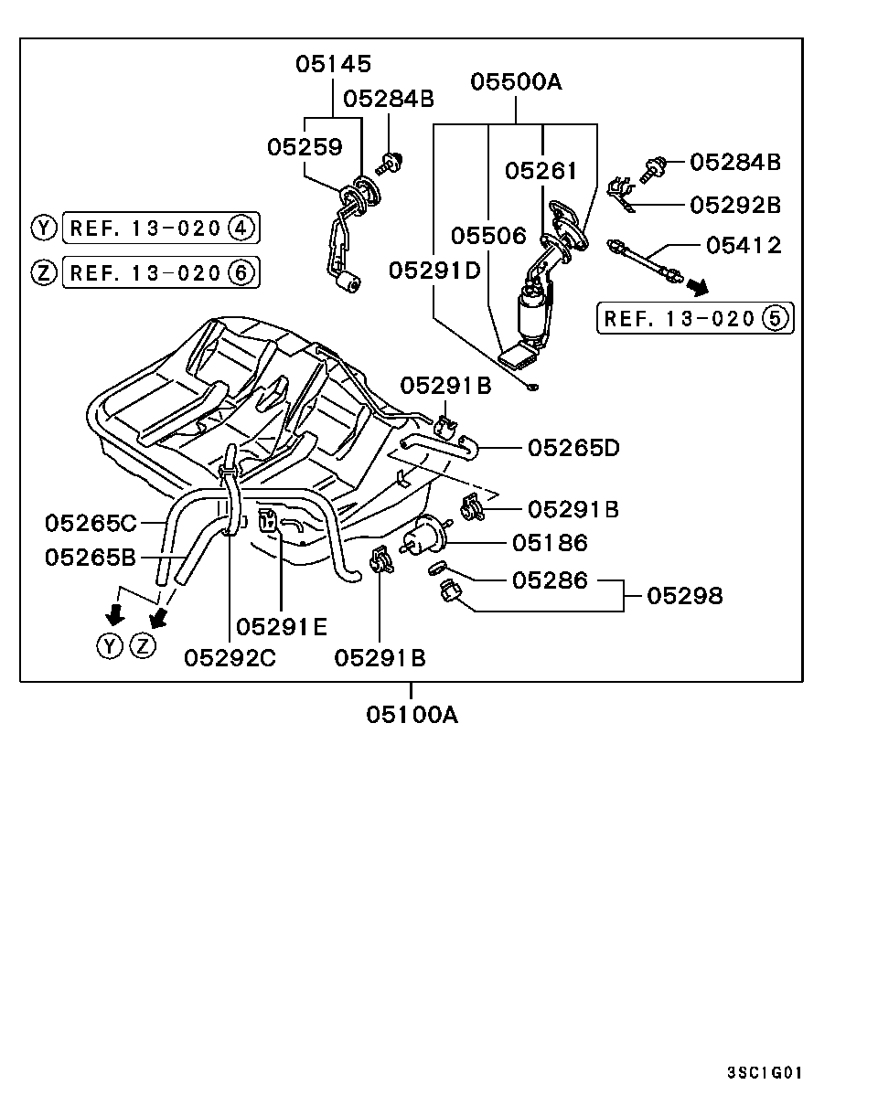 MAZDA MB 923663 - FUEL PUMP ASSY www.parts5.com