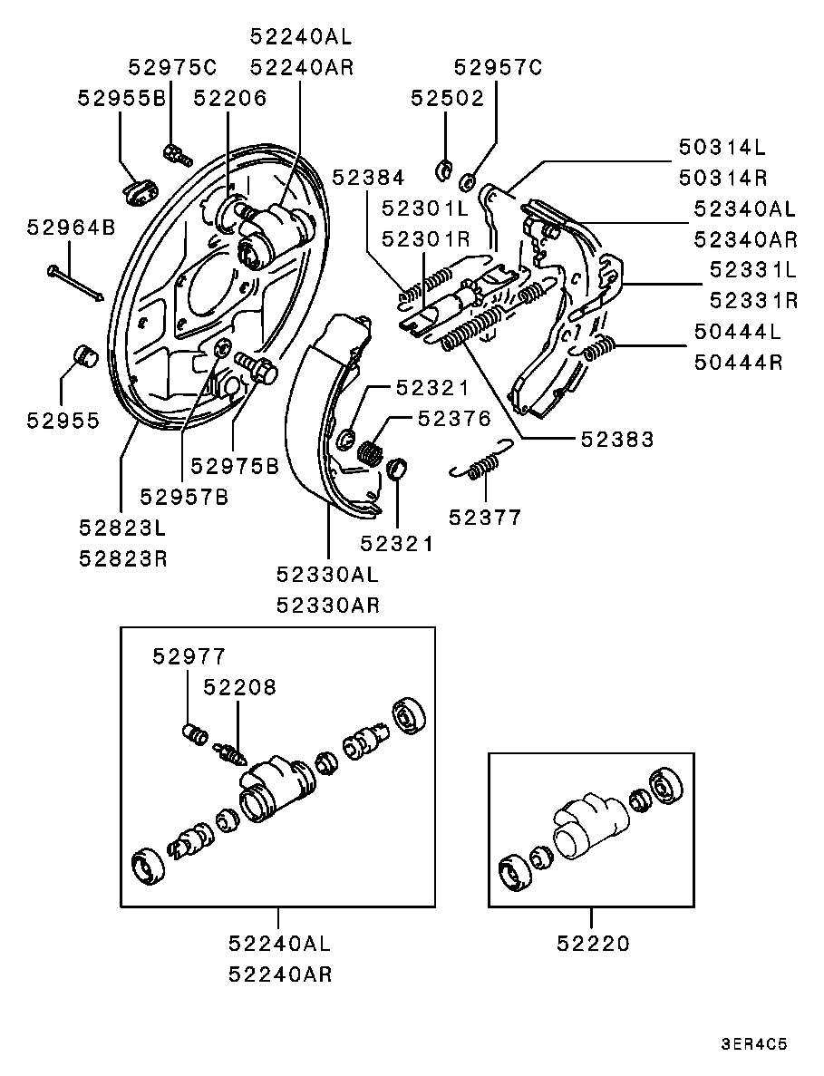 Mitsubishi MB699336 - Комплект тормозных колодок, барабанные www.parts5.com