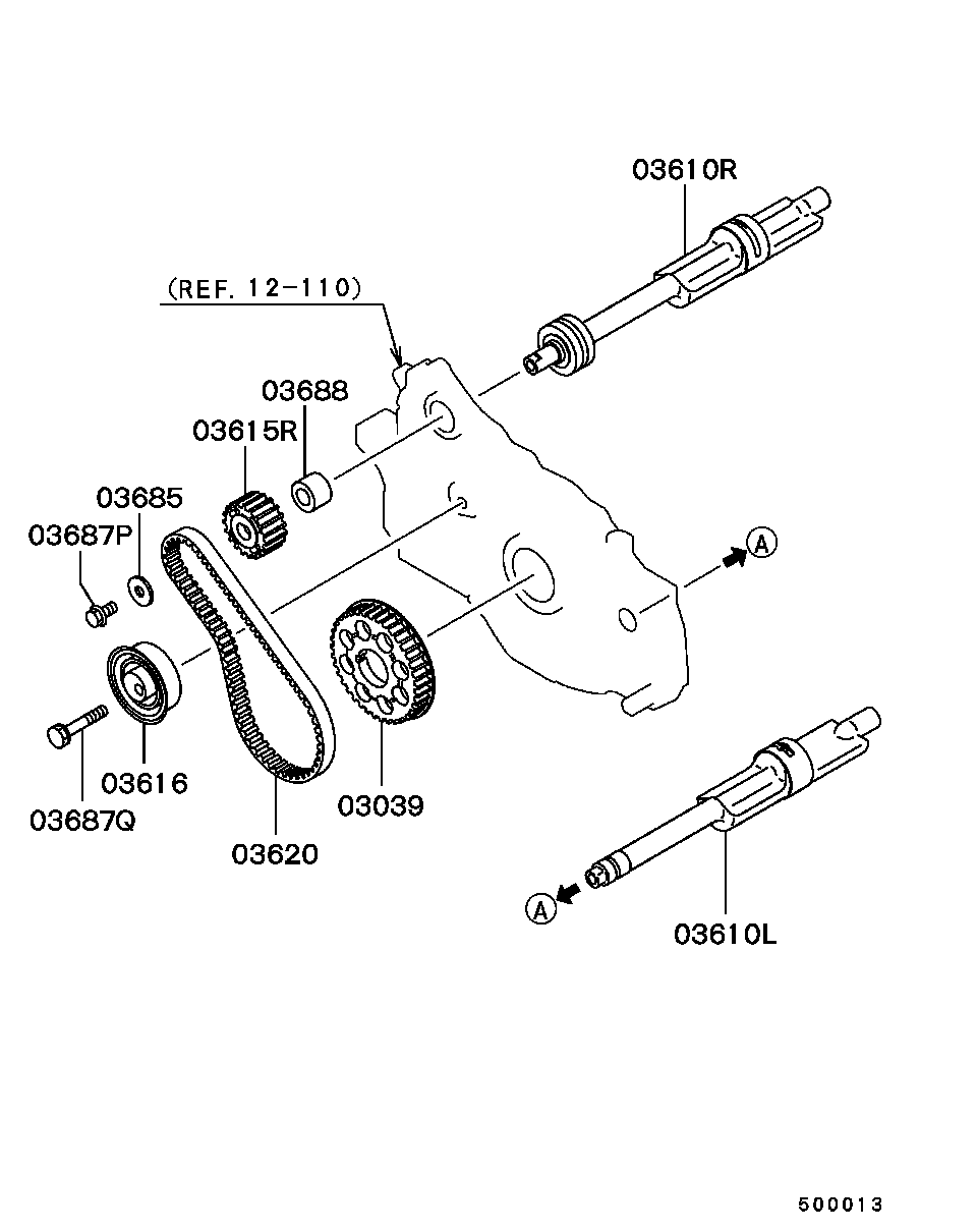 Chrysler MD35 2473 - Обтяжна ролка, ангренаж www.parts5.com