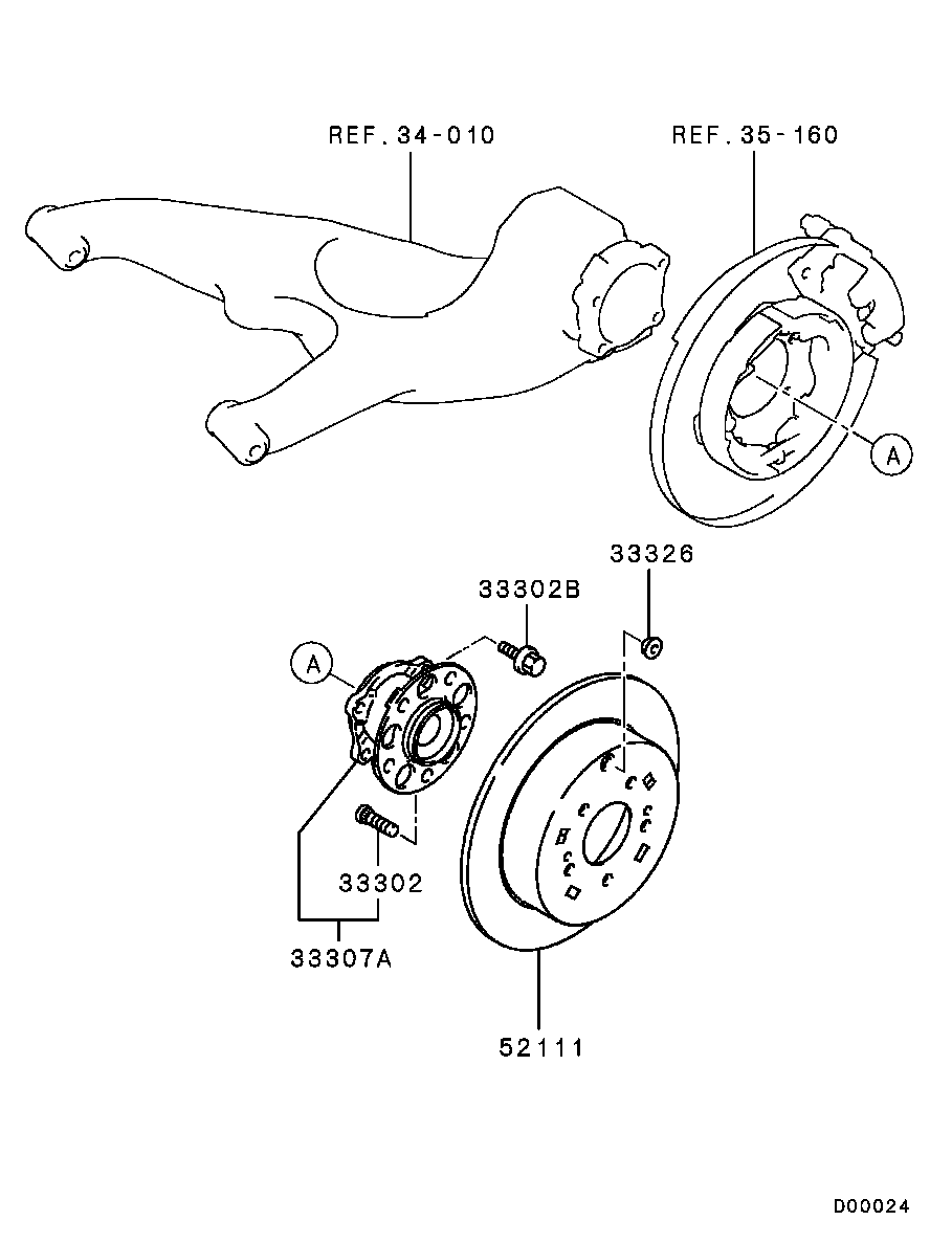 Mitsubishi MR594443 - Комплект подшипника ступицы колеса www.parts5.com