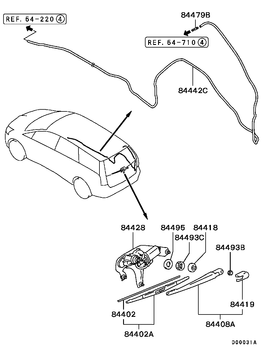 Mitsubishi MR971350 - Wiper Blade parts5.com