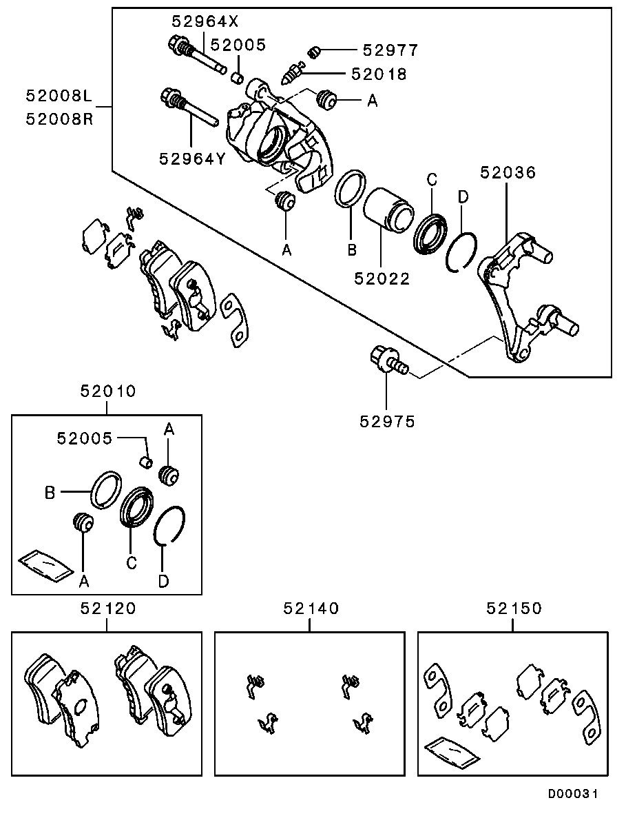 Mitsubishi 4605A502 - Set placute frana,frana disc www.parts5.com