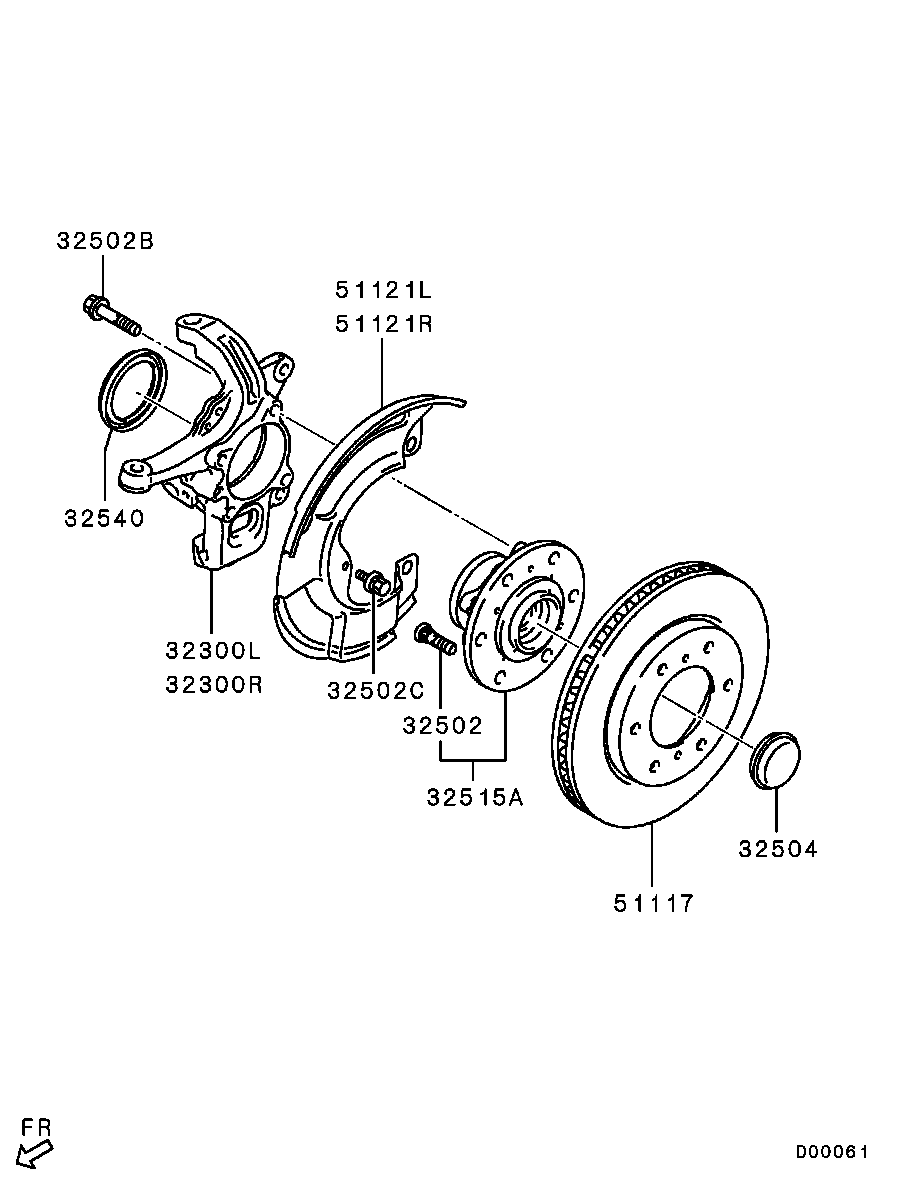 Mitsubishi 3880A036 - Wheel hub, bearing Kit parts5.com