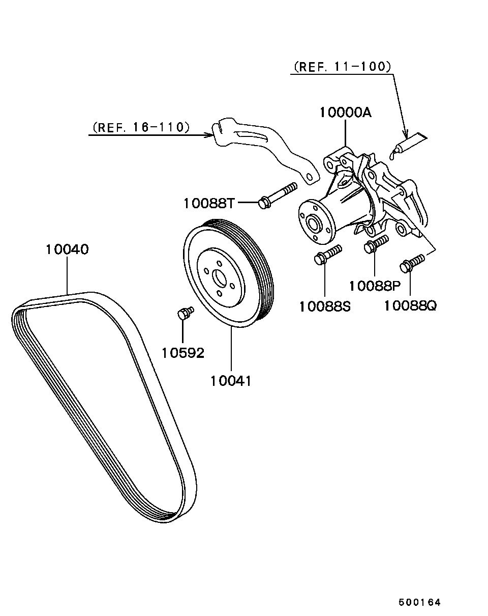 Mitsubishi MD338513 - V-Ribbed Belt www.parts5.com