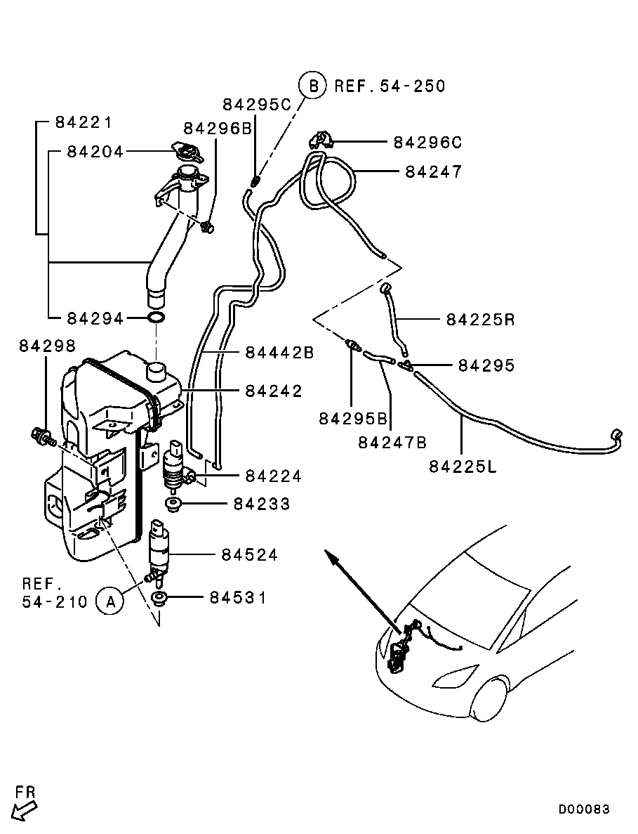 Mitsubishi 8260A021 - Pompa de apa,spalare parbriz www.parts5.com