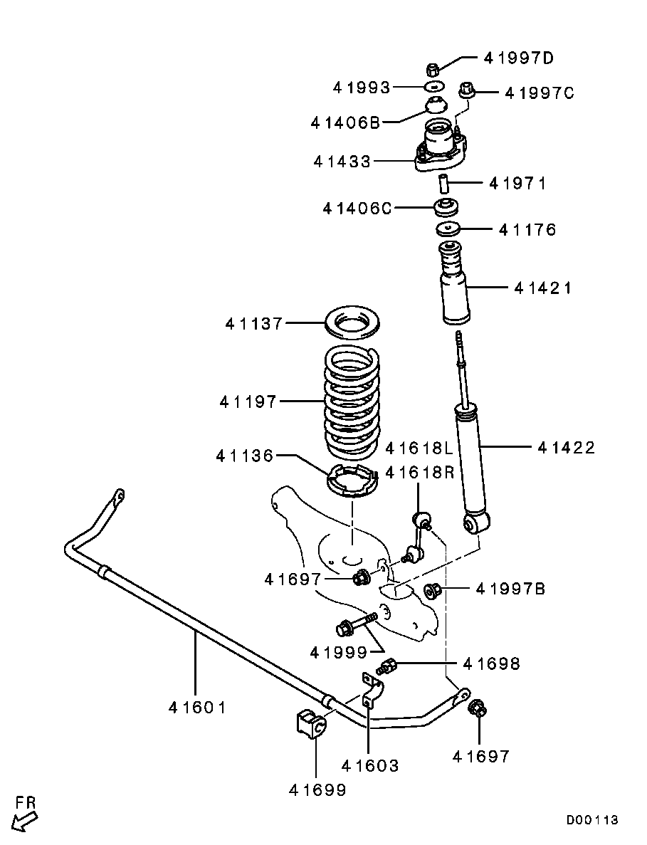 Mitsubishi 4162A034 - Lengéscsillapító www.parts5.com