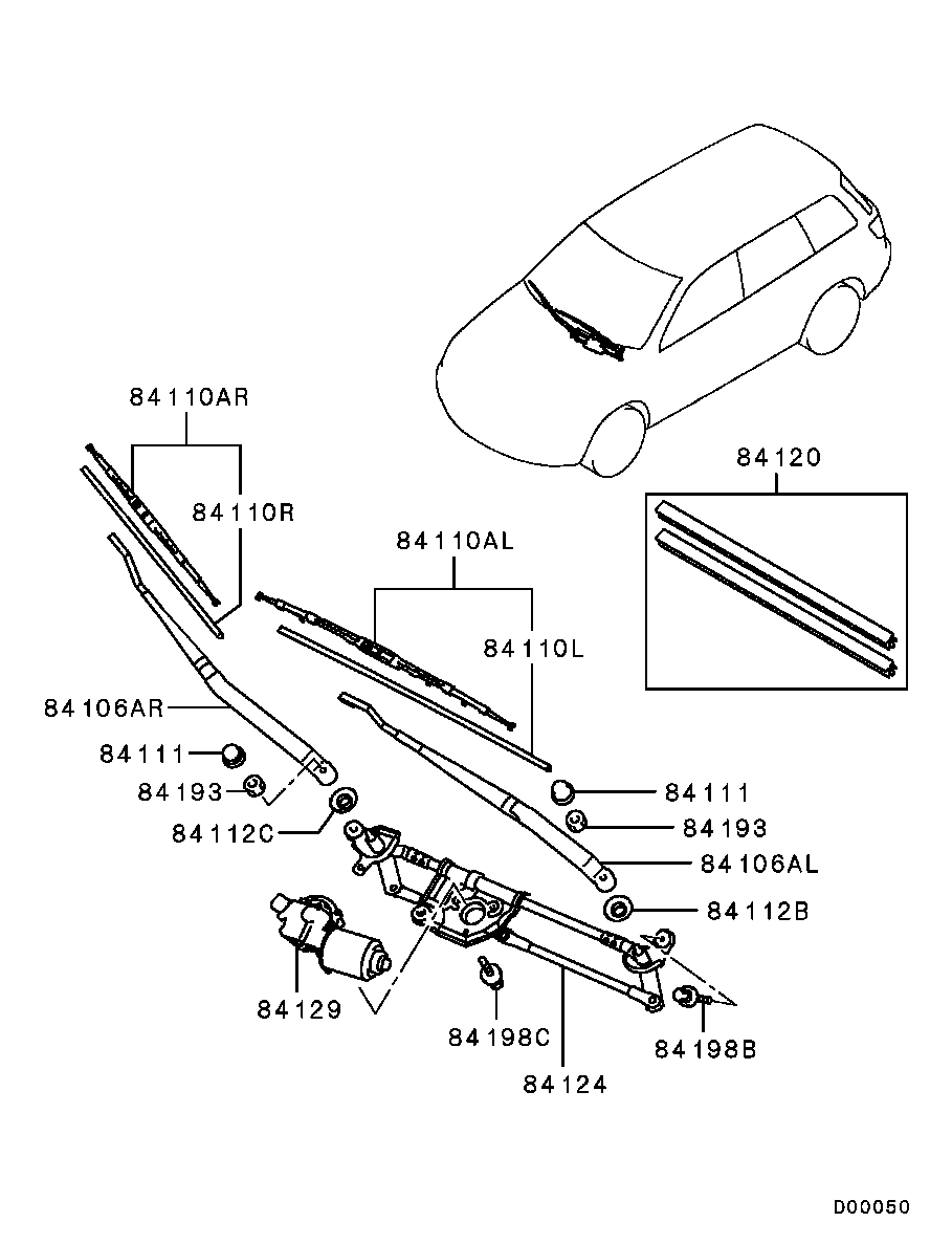 Mitsubishi MR416668 - Silecek süpürgesi www.parts5.com