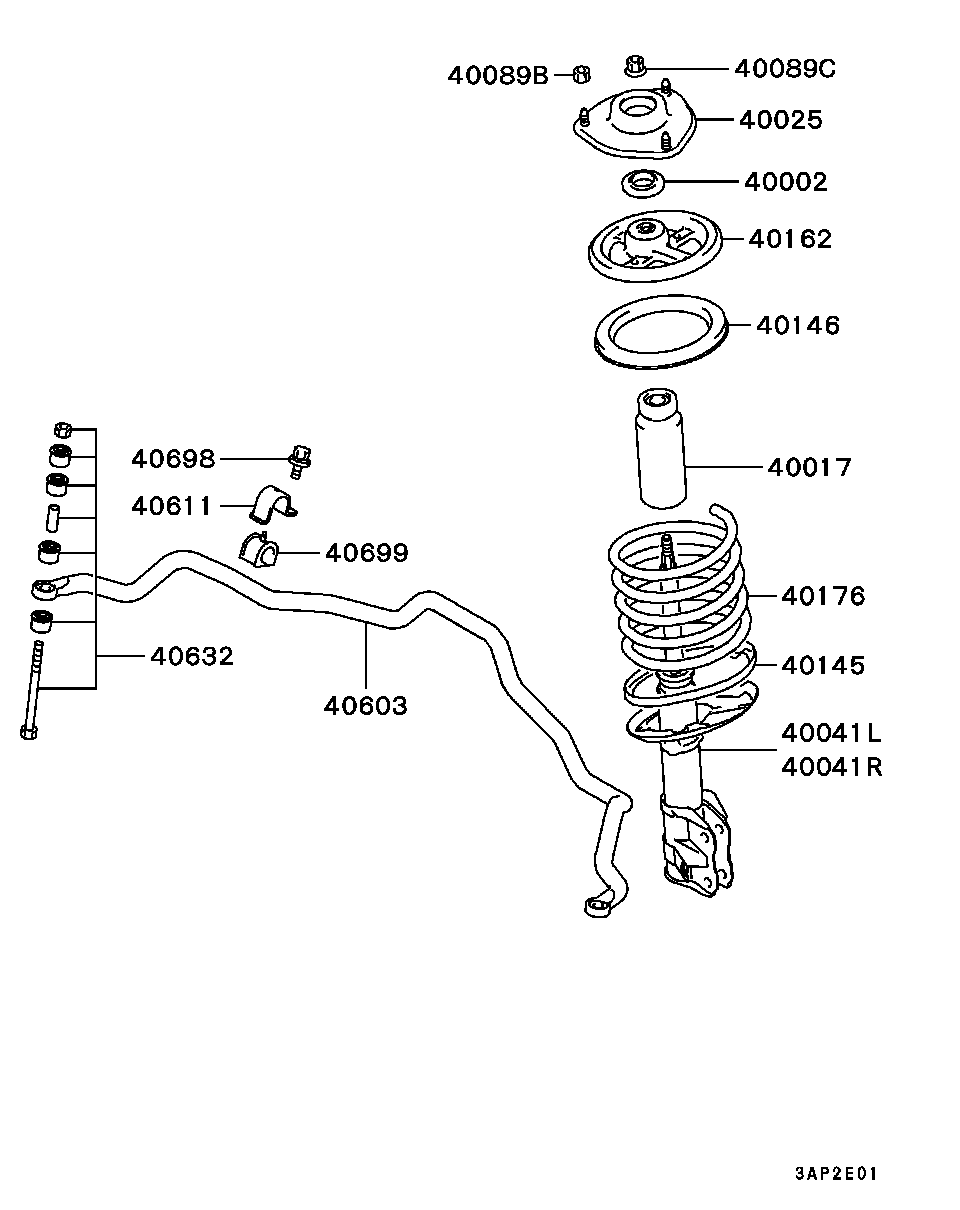 Mitsubishi MR316528 - Vedruamordi tugilaager www.parts5.com