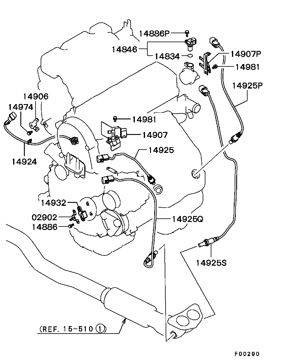 Mitsubishi MN153036 - Lambda Sensor parts5.com