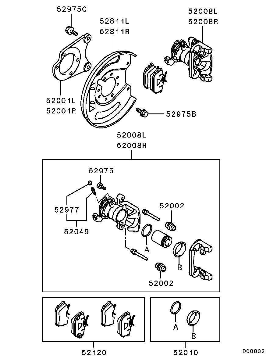 Mitsubishi MR955245 - Brzdový strmeň www.parts5.com