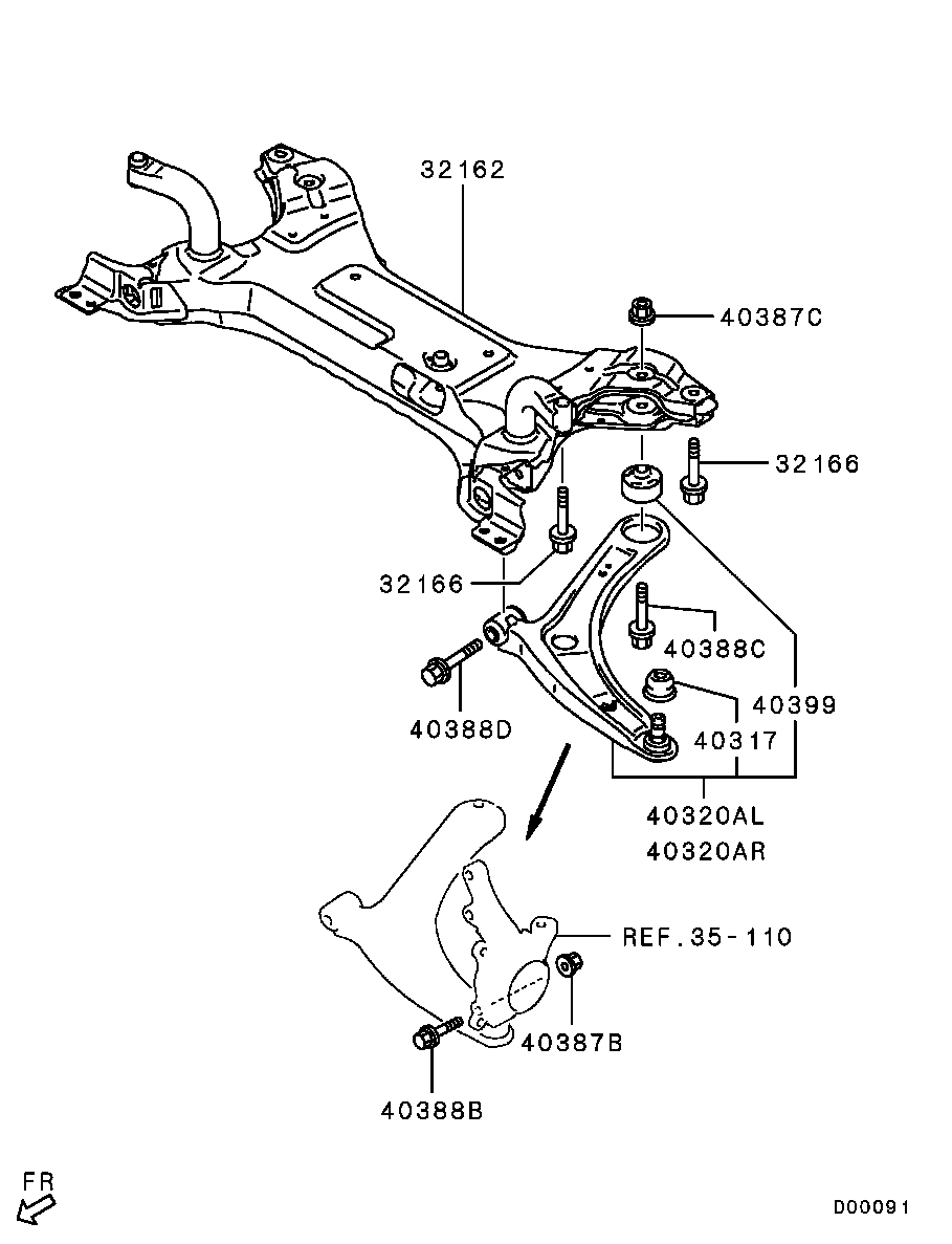 Mitsubishi 4013A427 - Lengőkar, kerékfelfüggesztés www.parts5.com