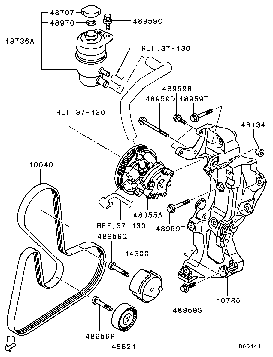 Mitsubishi 1345A034 - Szíjfeszítő, hosszbordás szíj www.parts5.com