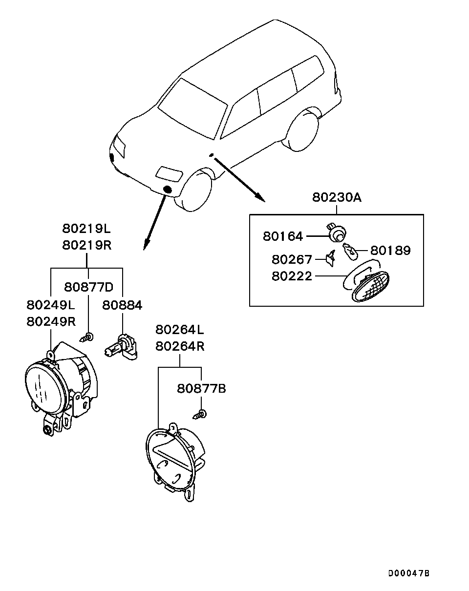 Mitsubishi MS 820960 - Ampoule, éclairage de virage www.parts5.com