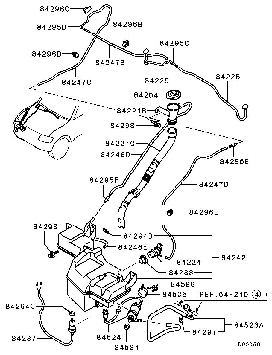 Mitsubishi MN117943 - Water Pump, window cleaning www.parts5.com