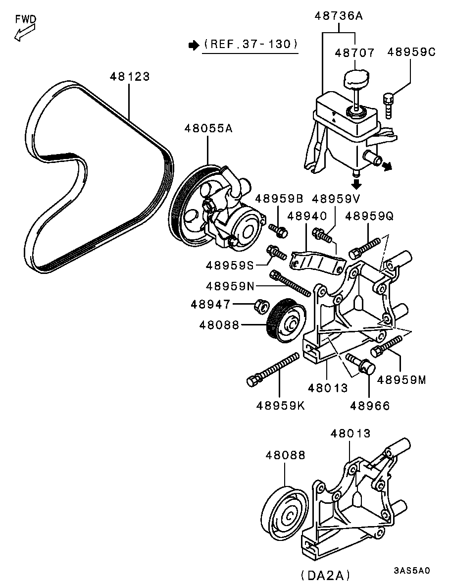 Mitsubishi MD345384 - Поликлиновой ремень www.parts5.com