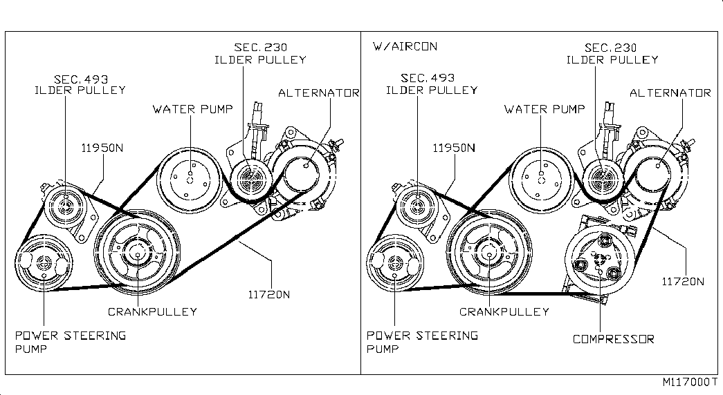 NISSAN 11950EB300 - V-Ribbed Belt parts5.com