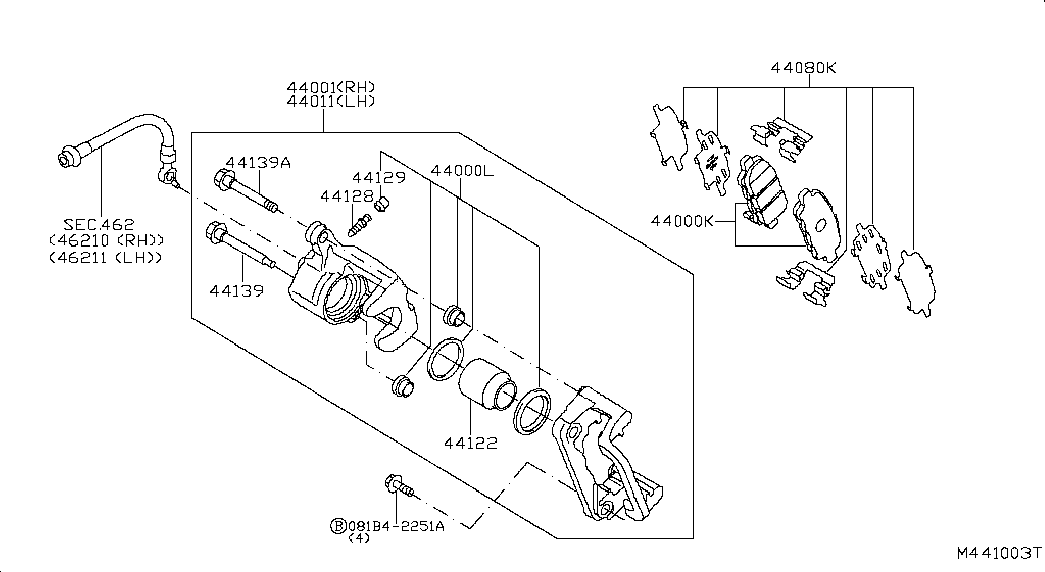 NISSAN 44140JA01A - Комплект направляющей гильзы www.parts5.com