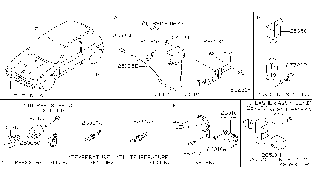 NISSAN 25240-89920 - Czujnik, ciśnienie oleju www.parts5.com