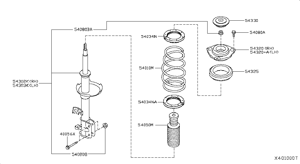 NISSAN 54321 EL000 - Опора стойки амортизатора, подушка www.parts5.com