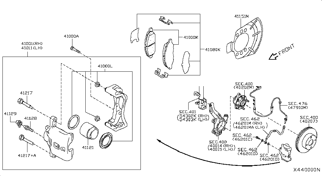 NISSAN D1060-EM10A - Brake Pad Set, disc brake parts5.com