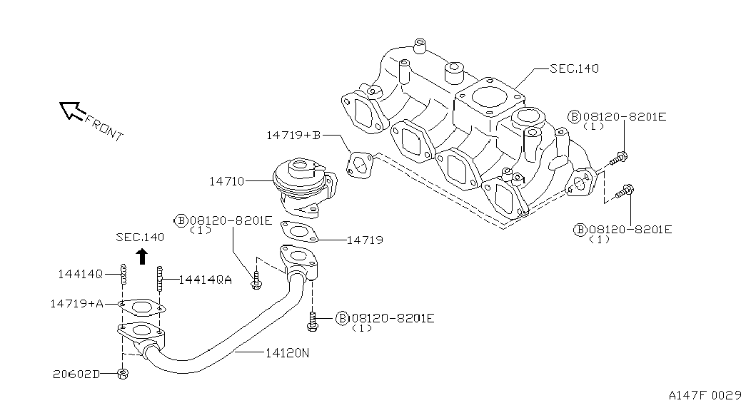 NISSAN 14414-31N00 - STUD-TURBO HOUSING www.parts5.com