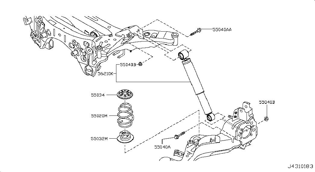 NISSAN 55032-EN00A - Rubber Buffer, suspension parts5.com