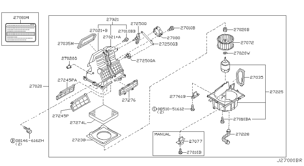 NISSAN 272764M401 - Филтър купе (поленов филтър) www.parts5.com