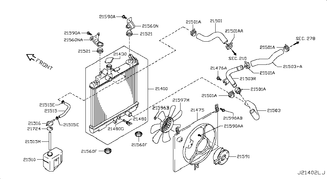 NISSAN 21430-4A0A0 - Τάπα κλεισίματος, ψύκτης www.parts5.com