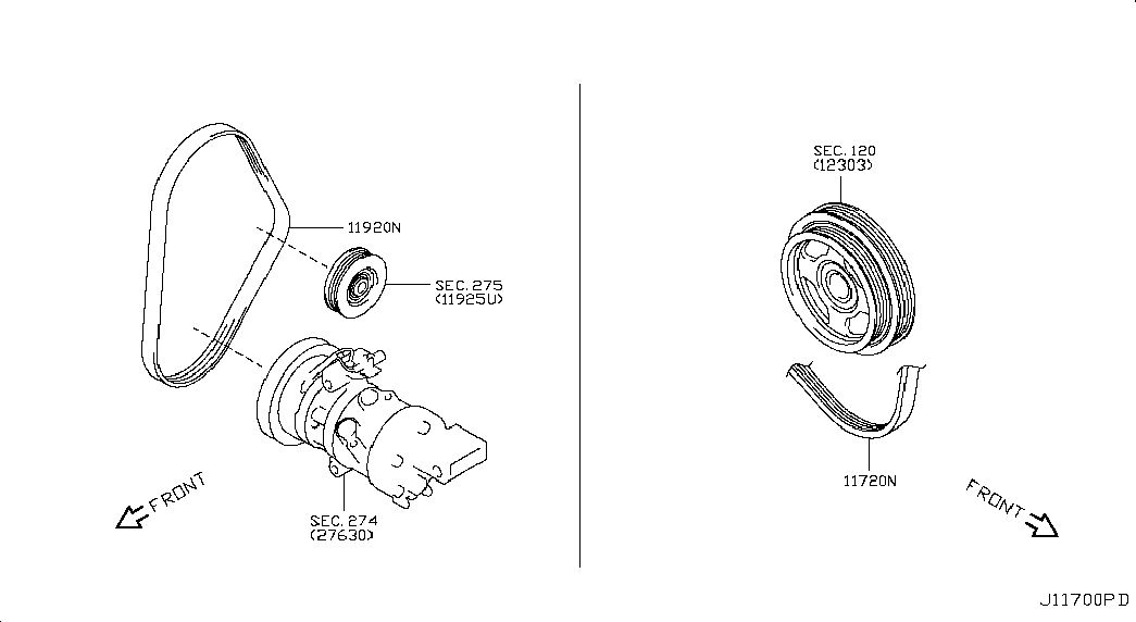 NISSAN 119204A00B - Поликлиновой ремень www.parts5.com