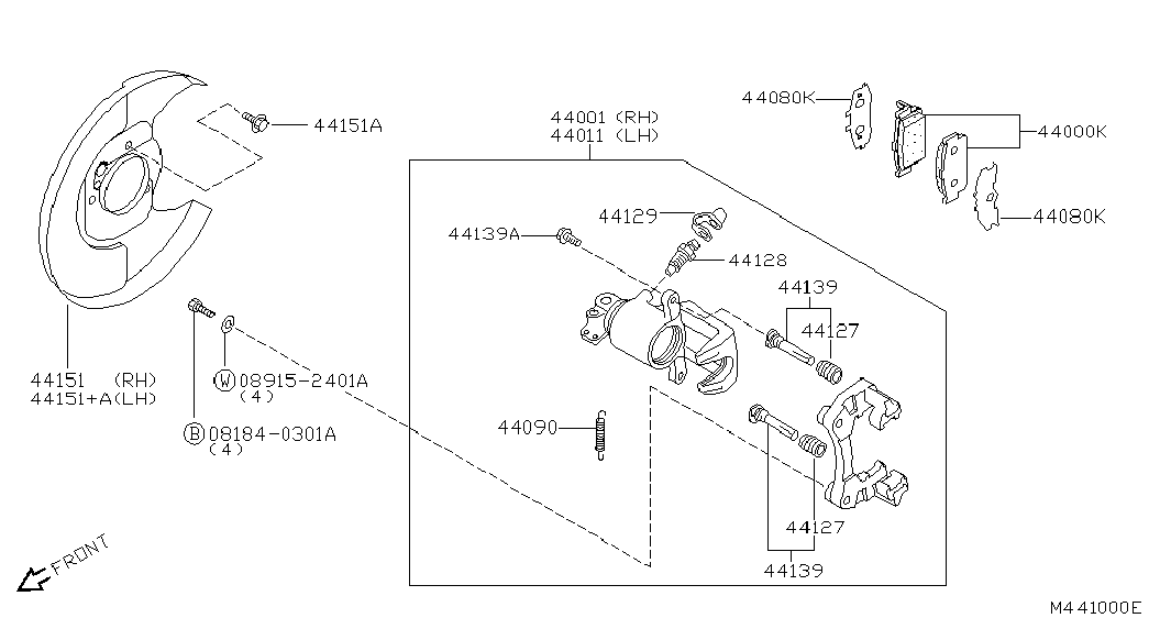 Mitsubishi 44060BM426 - Sada brzdových destiček, kotoučová brzda www.parts5.com