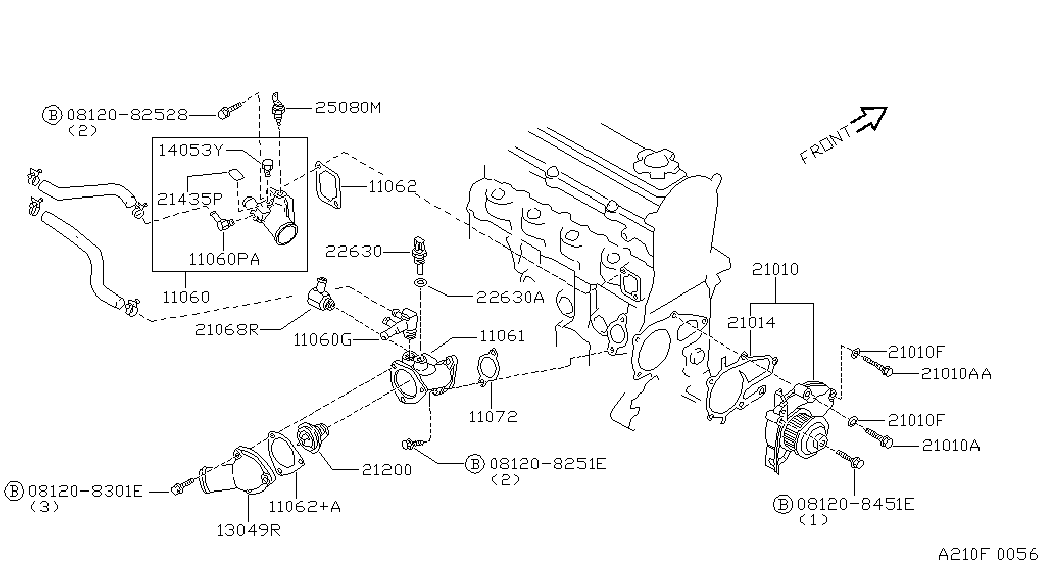 NISSAN 21200-16A05 - Thermostat, Kühlmittel www.parts5.com