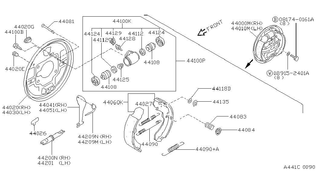 NISSAN 4406070N25 - Brake Shoe Set parts5.com