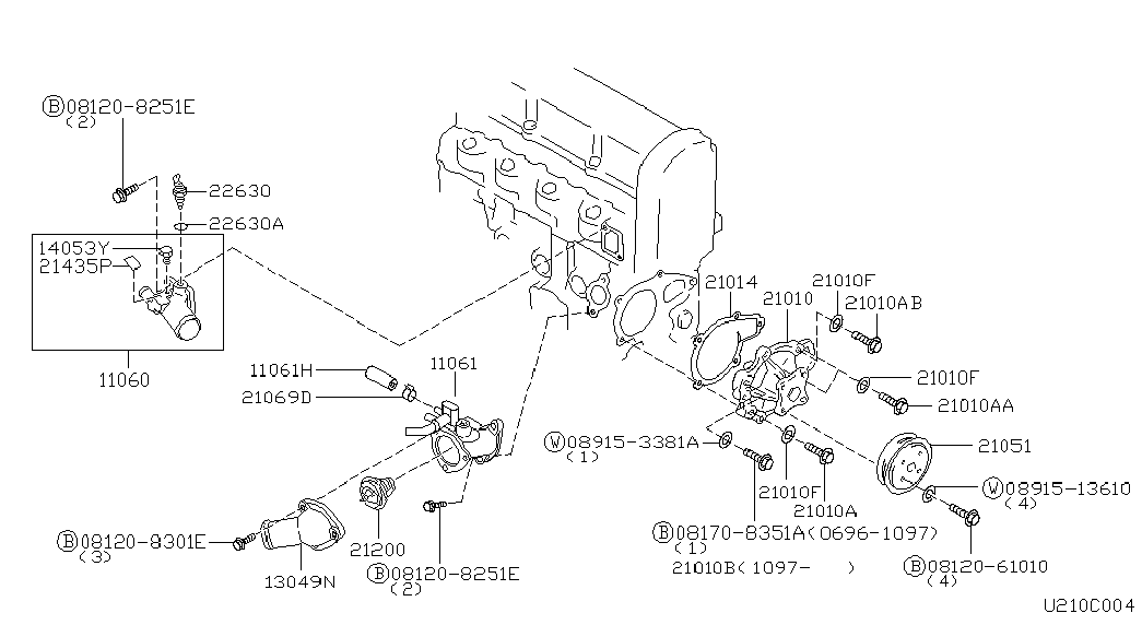 NISSAN 22630-44B10 - Sensor, temperatura del refrigerante www.parts5.com