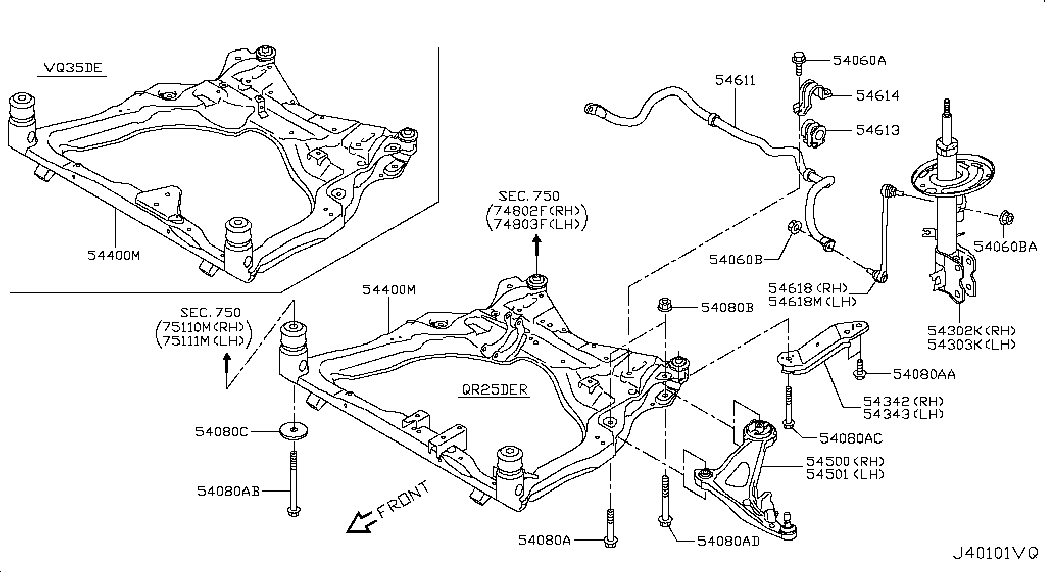 NISSAN 54501-3JA0A - Bush of Control / Trailing Arm parts5.com