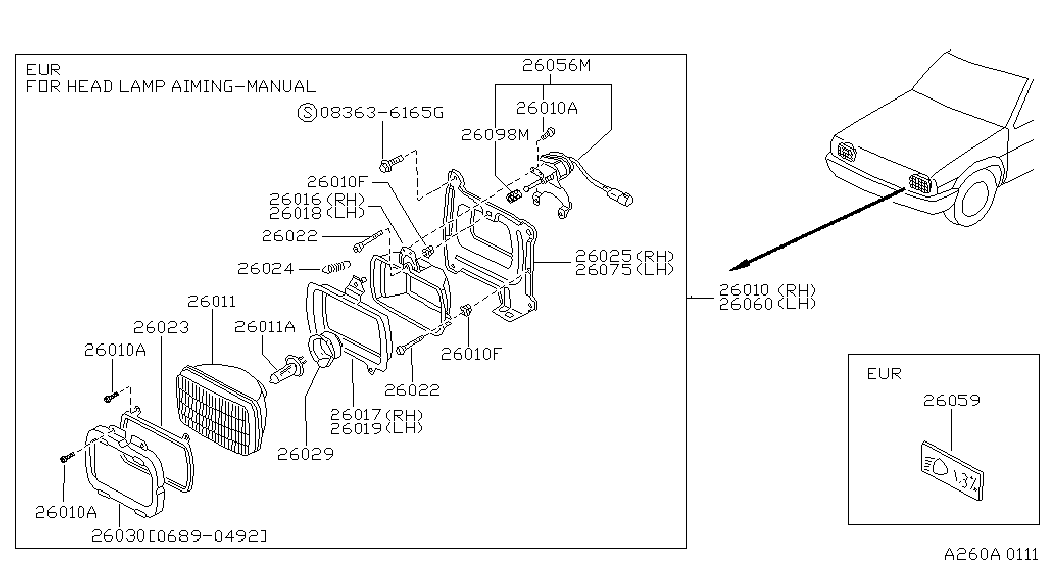 NISSAN 2629489905 - Hõõgpirn,udutuled www.parts5.com