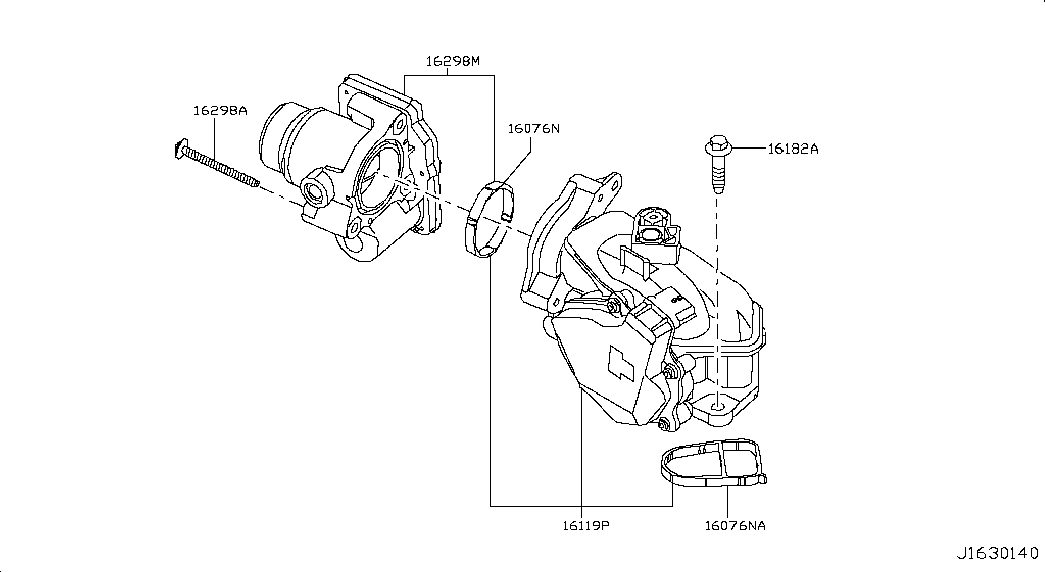 NISSAN 1611900QAA - Kućište leptira karburatora www.parts5.com