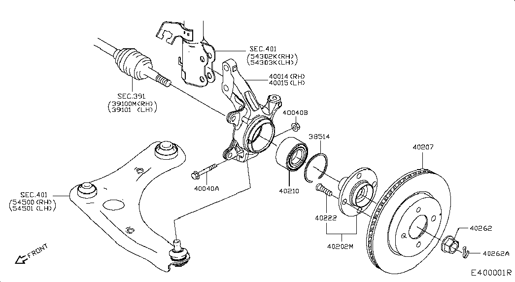 NISSAN 40210-1HM0A - Komplet kolesnega lezaja www.parts5.com