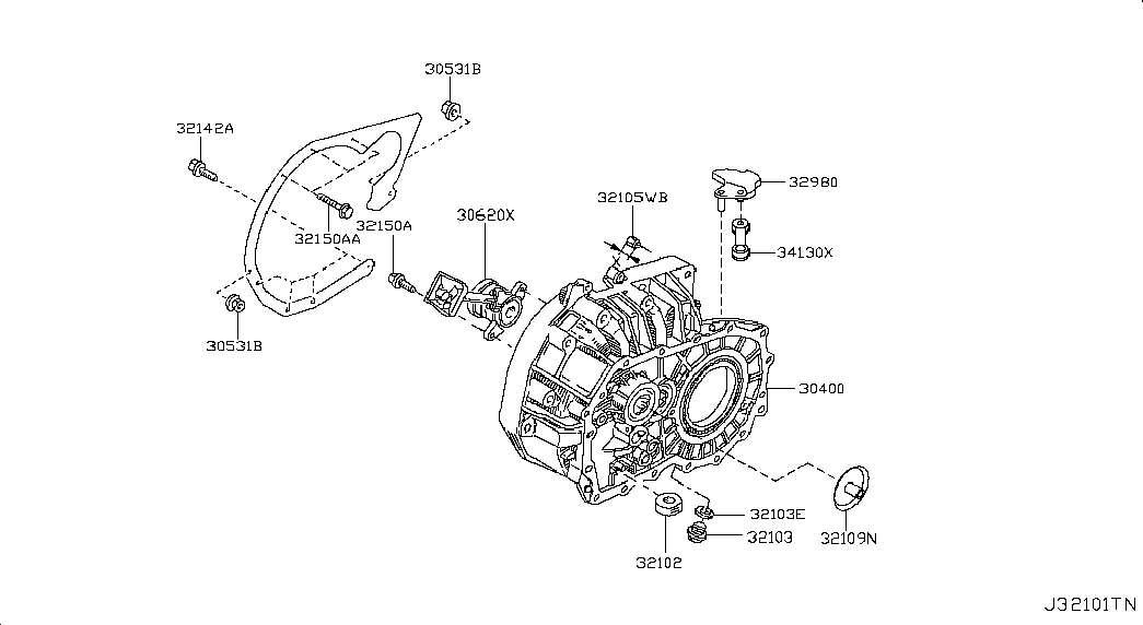 NISSAN 30620-00Q0J - Κεντρ. ρουλεμάν συμπλ., συμπλέκτης www.parts5.com