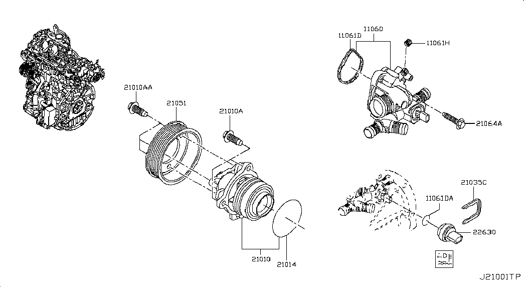 NISSAN 2101000Q2G - Водяной насос www.parts5.com