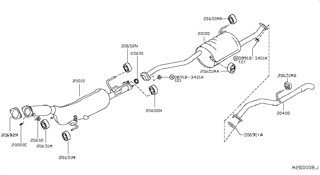 NISSAN 20650-V5000 - Cuzinet, stabilizator www.parts5.com