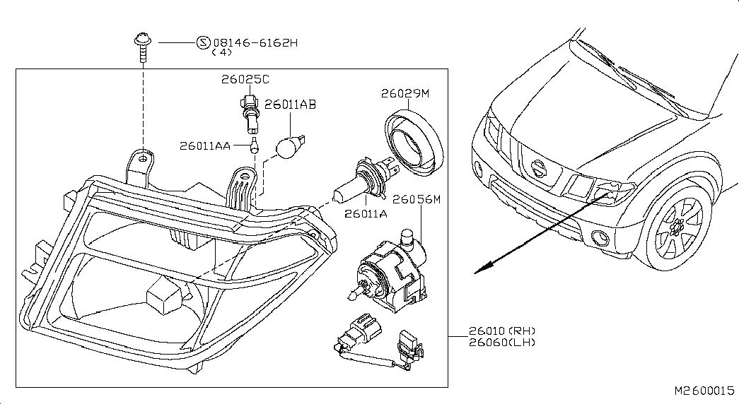 NISSAN 26294EB00A - Bulb, fog light www.parts5.com