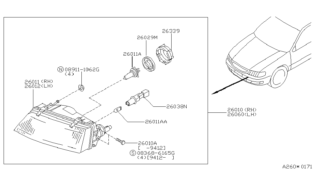 NISSAN 2629489900 - Ampul, sis farı www.parts5.com