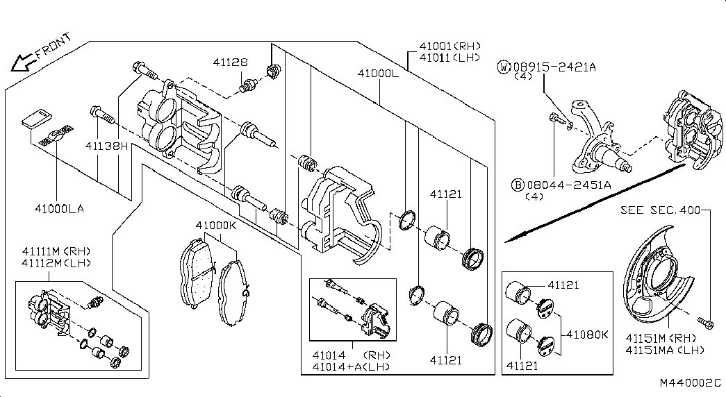 NISSAN 41001-7F000 - Féknyereg www.parts5.com