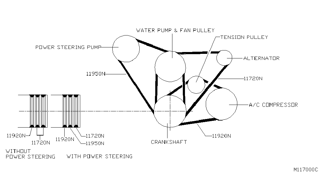 NISSAN 11950-G2401 - Τραπεζοειδής ιμάντας www.parts5.com