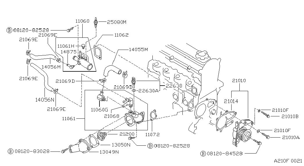 NISSAN 21200-16A00 - Termostaatti, jäähdytysneste www.parts5.com