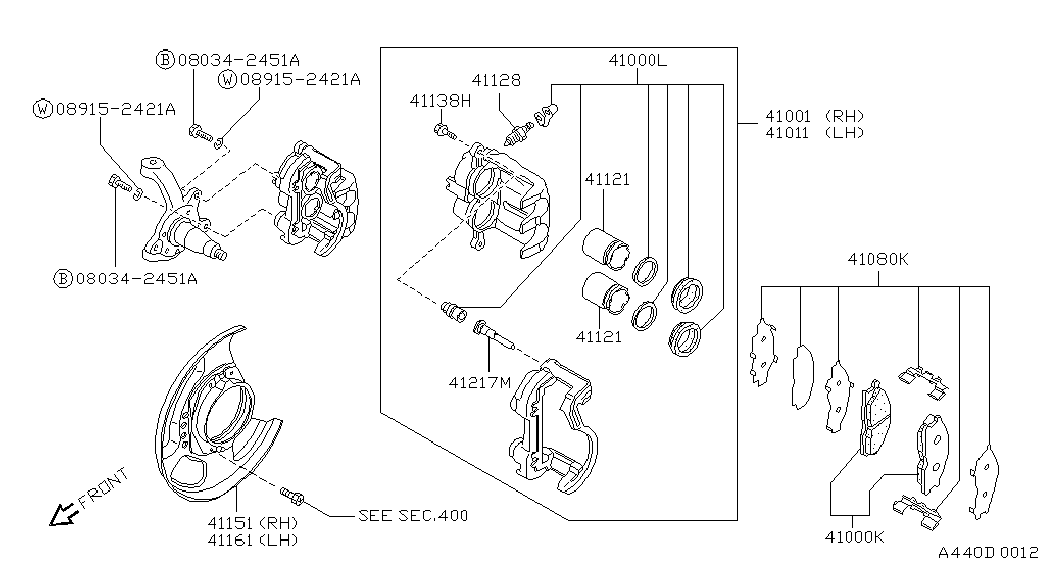 NISSAN 4101110G02 - Féknyereg www.parts5.com