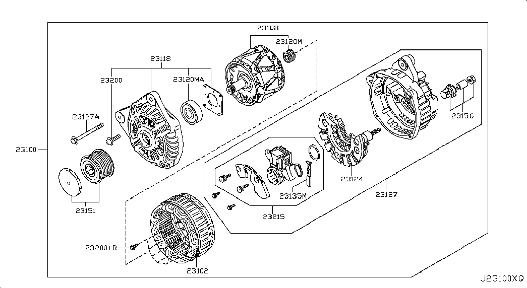 NISSAN 23151-JG71B - Fulie, alternator www.parts5.com