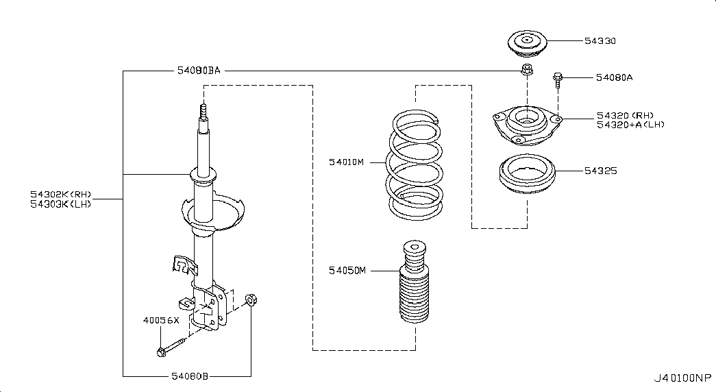 NISSAN 54320-ED001 - Опора стойки амортизатора, подушка www.parts5.com