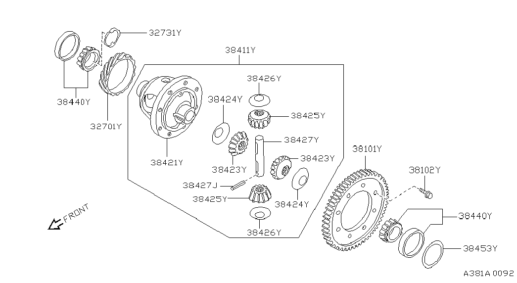 NISSAN 40210A0100 - Rattalaagrikomplekt www.parts5.com